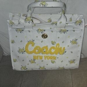 Yellow Floral Embroidered Tote Bag Crossbody